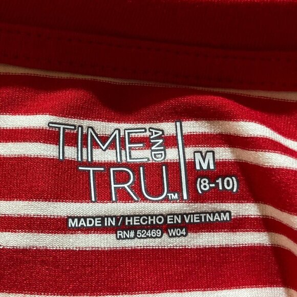 Time and Tru NWT SZ M  (8-10) red & white stripe tank dress comfy - Picture 8 of 10